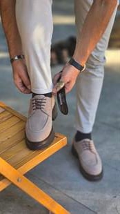 Hnt   4248  Casual Kum Nubuk   Deri  Erkek Ayakkabısı