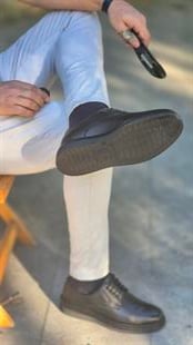 Hnt 4249   Siyah Casual Extra Eva Taban   İçi Dışı Hakiki Deri Klasik   Erkek Ayakkabısı