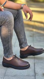 MRD 00206   Kahverengi Casual  Extra Eva Taban   İçi Dışı Hakiki Deri Klasik   Erkek Ayakkabısı