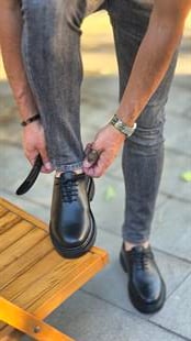 MRD 00206 Siyah Casual Extra Eva Taban   İçi Dışı Hakiki Deri Klasik   Erkek Ayakkabısı