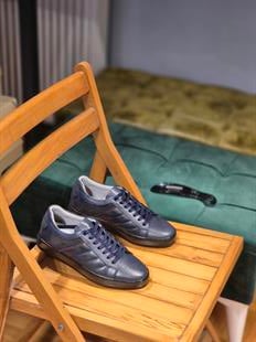 Mrd 00801 Lacivert Sneakers İçi Dışı Hakiki Deri Erkek Ayakkabısı