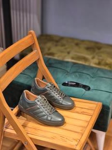 Mrd 00801 Yeşil Sneakers İçi Dışı Hakiki Deri Erkek Ayakkabısı