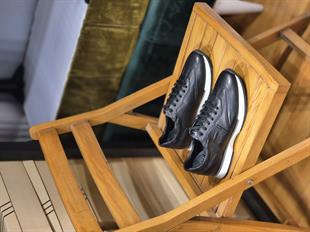 MRD 1119  Siyah Sneakers İçi Dışı Hakiki Deri Erkek Ayakkabısı