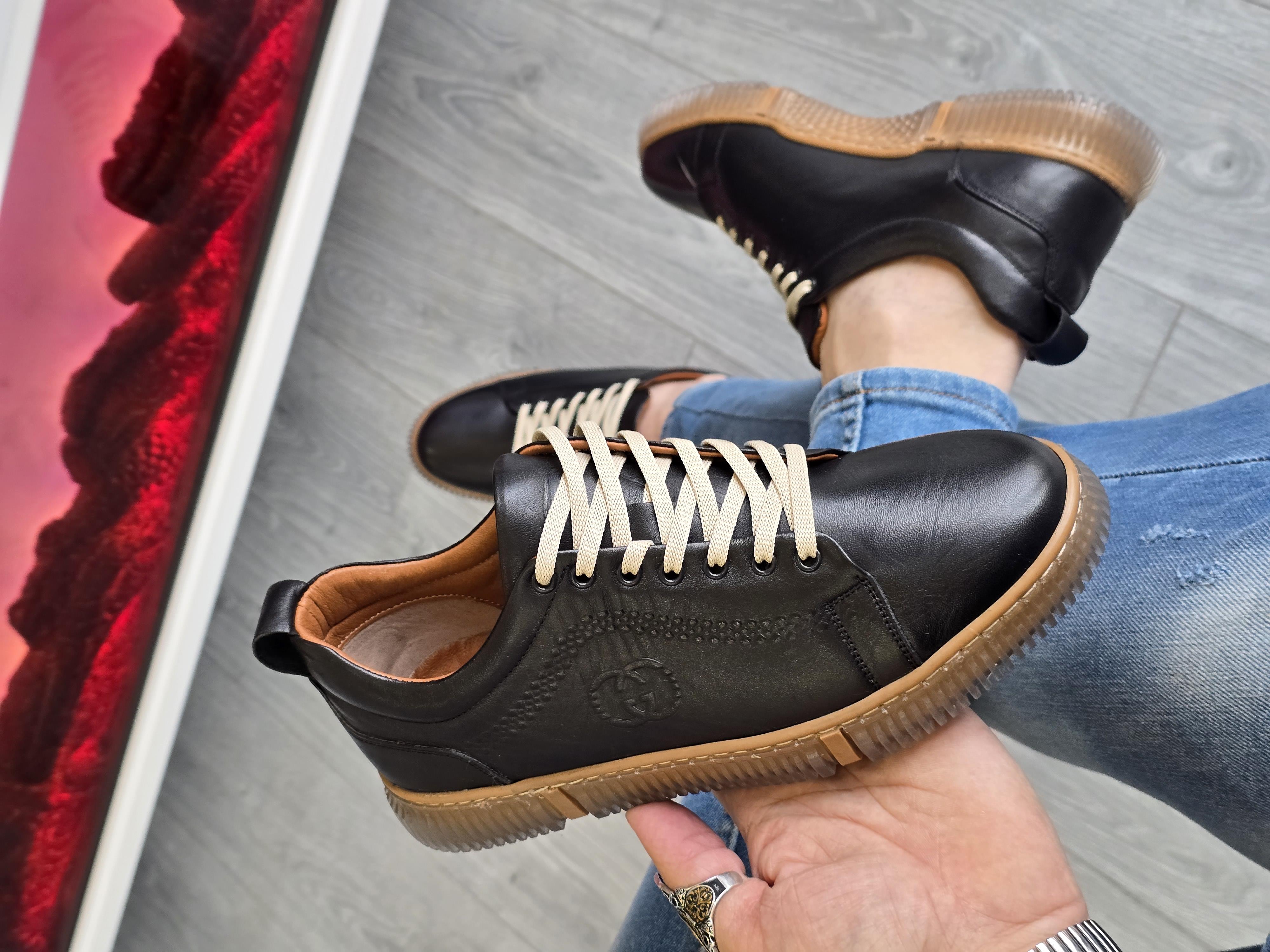 Hnt 00806 Sneakers İçi Dışı Hakiki Deri Erkek Ayakkabısı