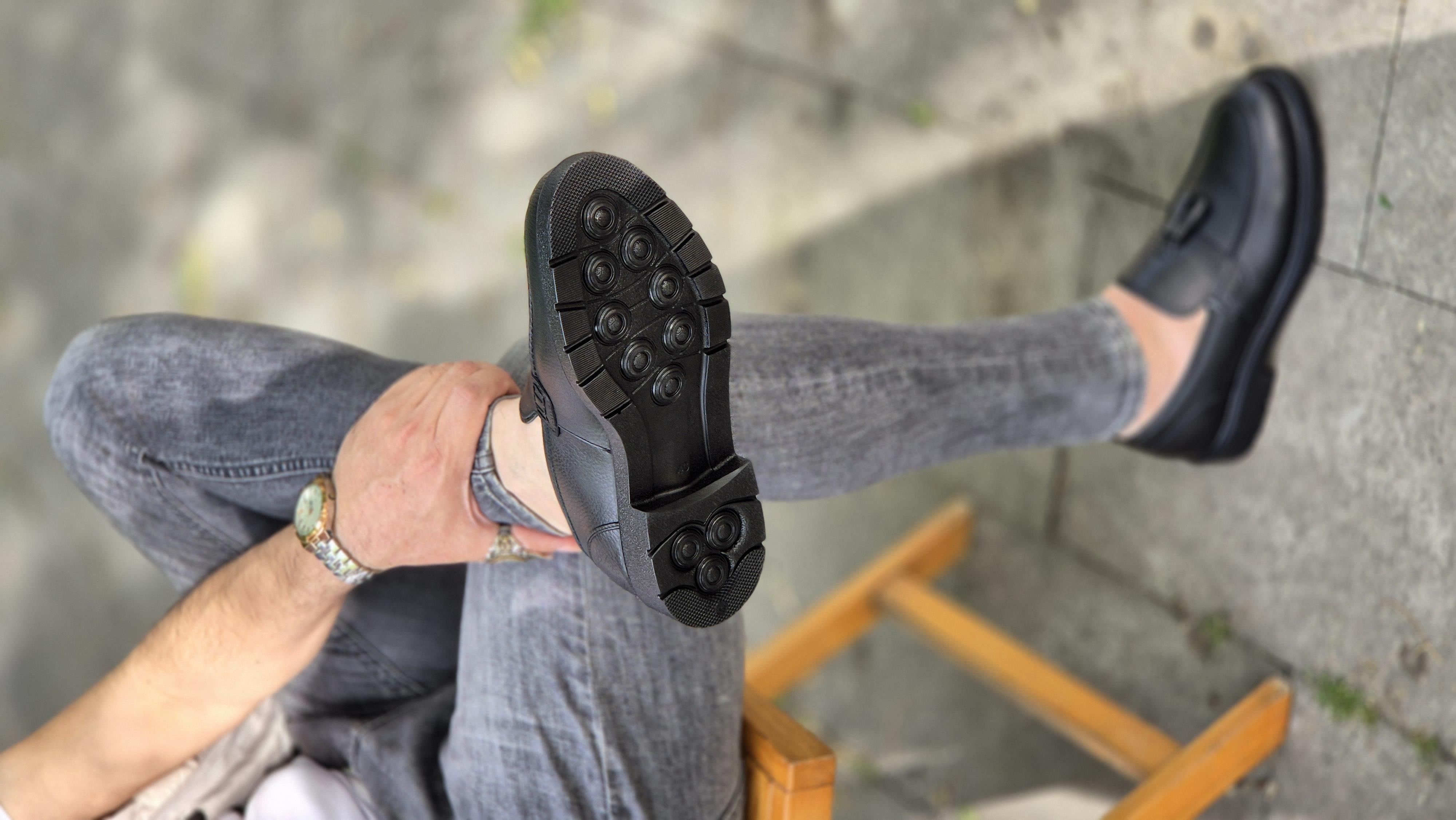 Hnt 052 Siyah   Loafer  İçi Dışı Hakiki Deri Klasik   Erkek Ayakkabısı