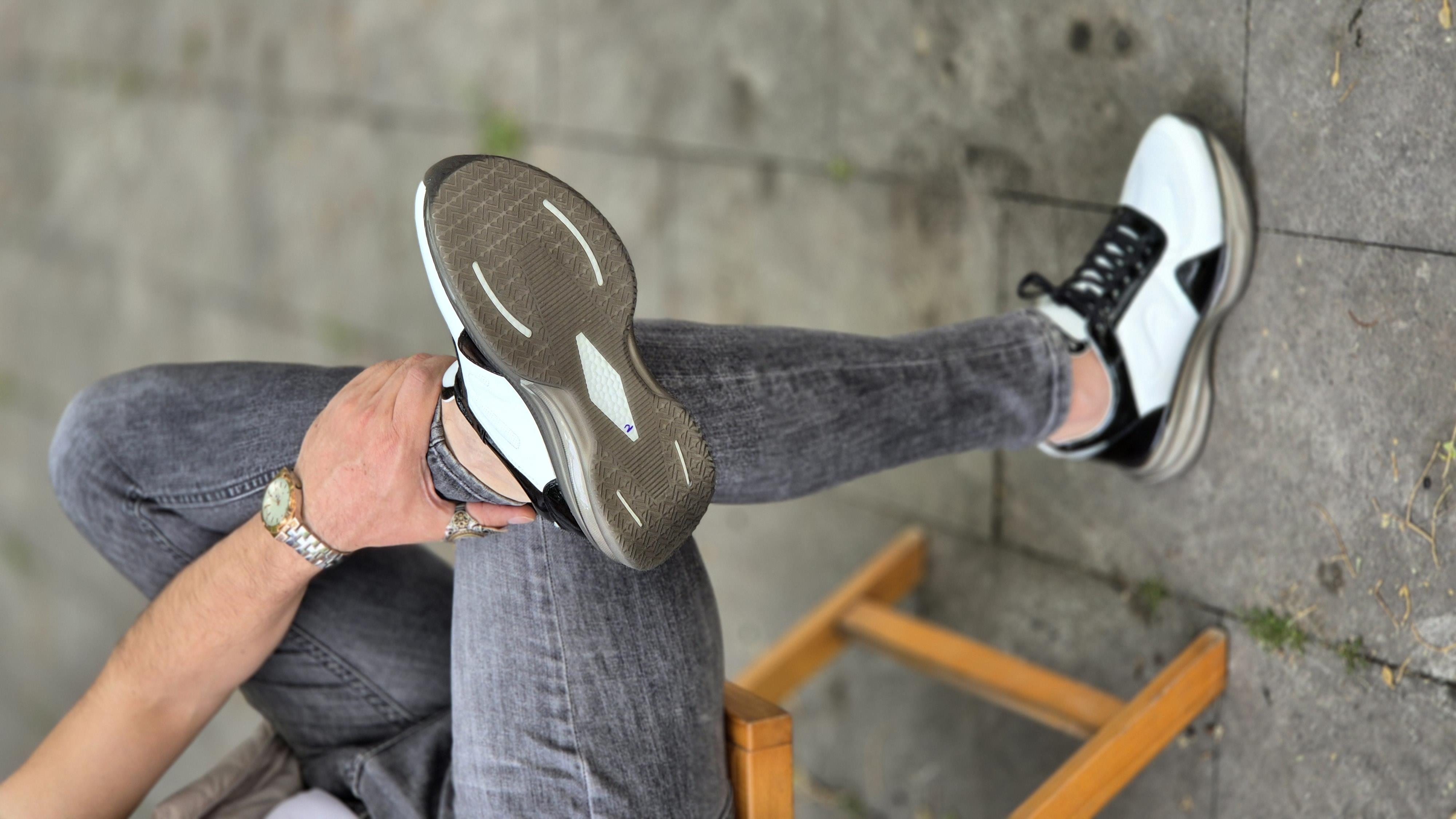 Hnt 4040  İthal Taban  Balon  Beyaz Deri  Erkek  Sneakers Ayakkabısı