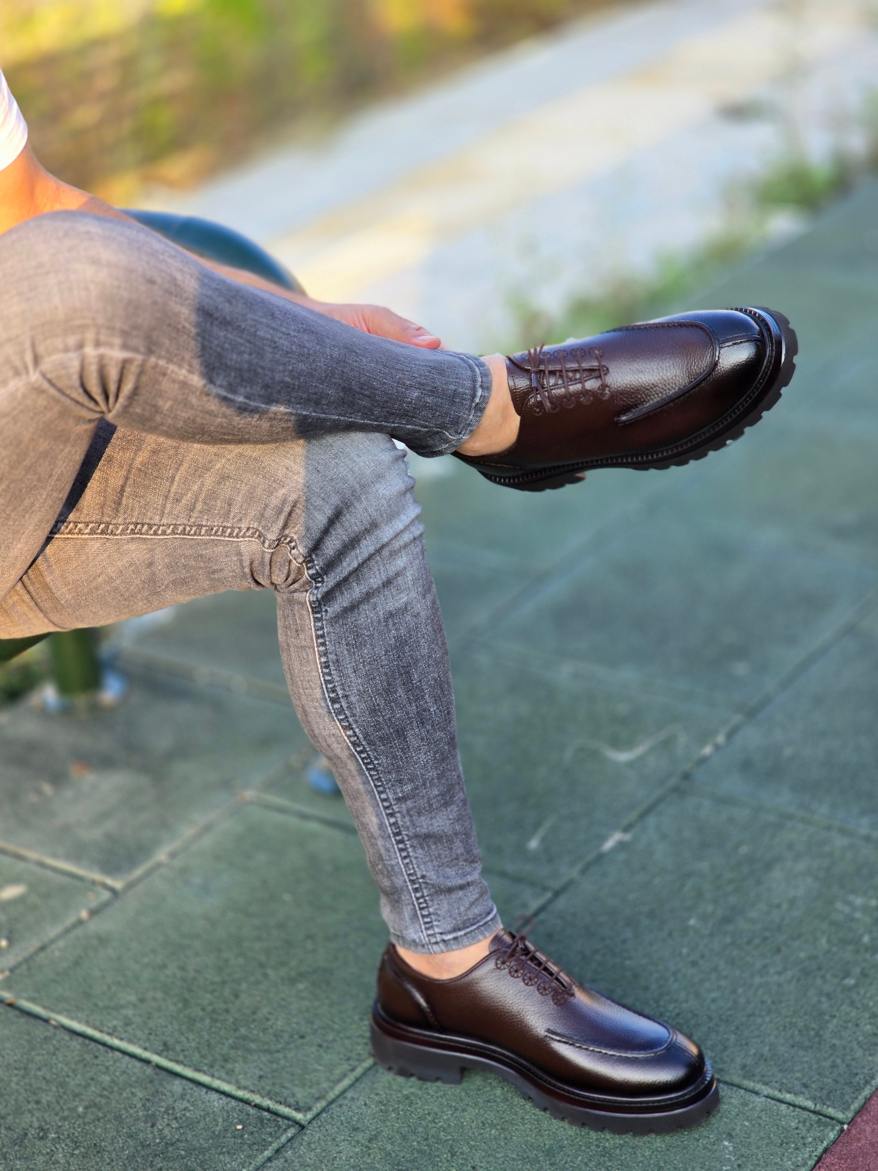 Hnt 4241  Casual Kahverengi   Deri  Erkek Ayakkabısı