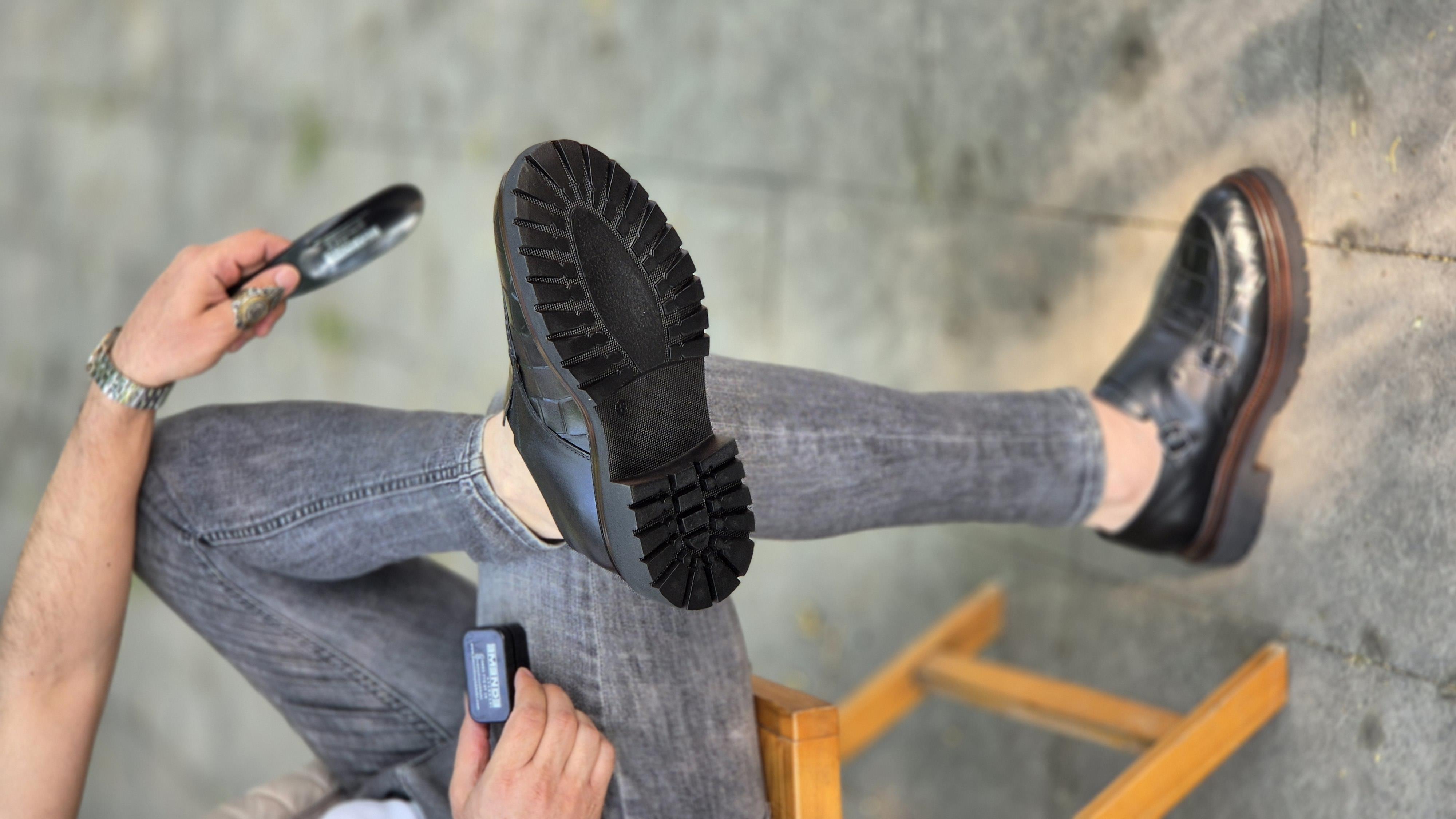 Hnt 4242  Crocco  Extra Eva Taban Loafer  İçi Dışı Hakiki Deri Klasik   Erkek Ayakkabısı