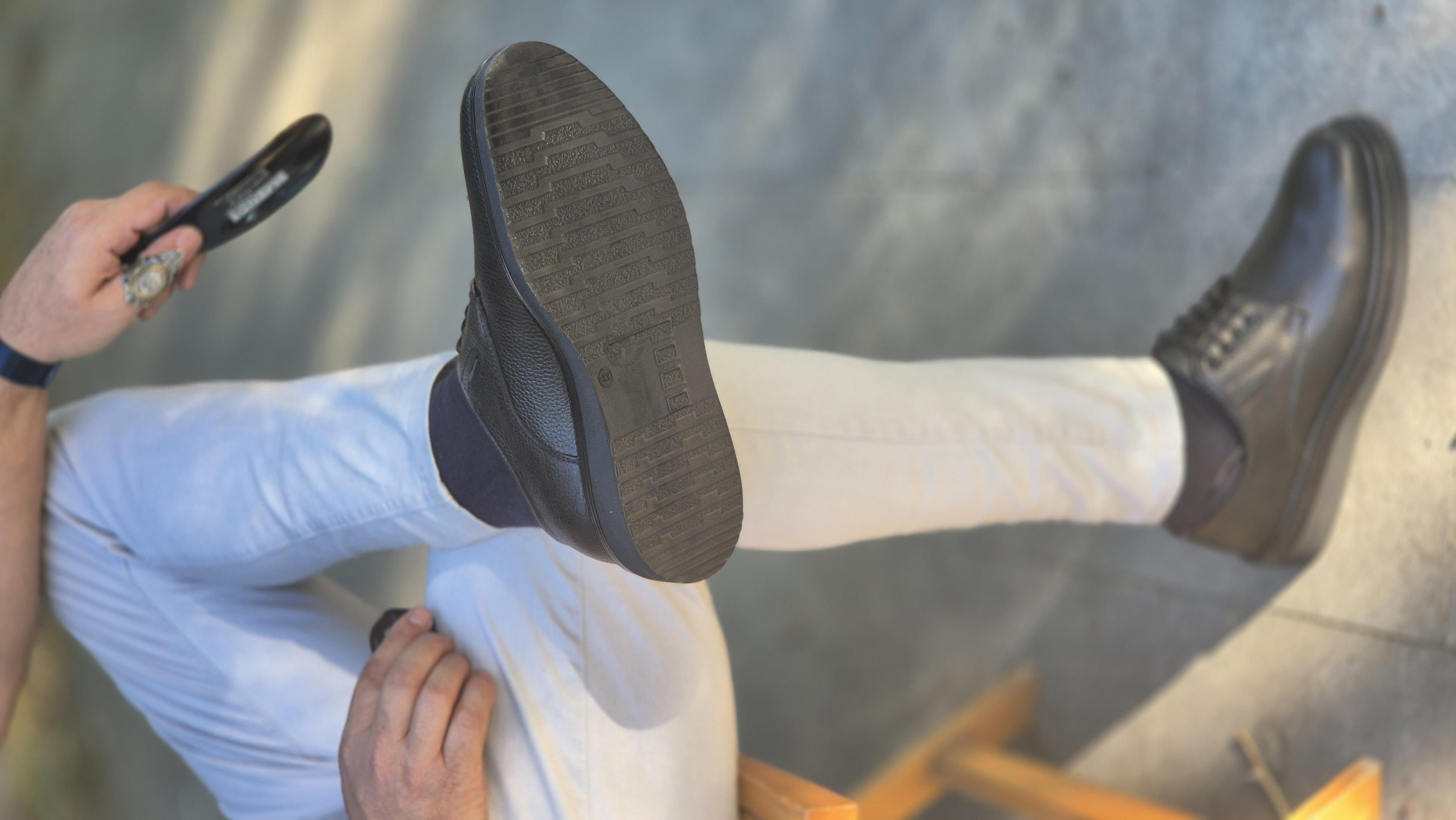 Hnt 4249   Siyah Casual Extra Eva Taban   İçi Dışı Hakiki Deri Klasik   Erkek Ayakkabısı