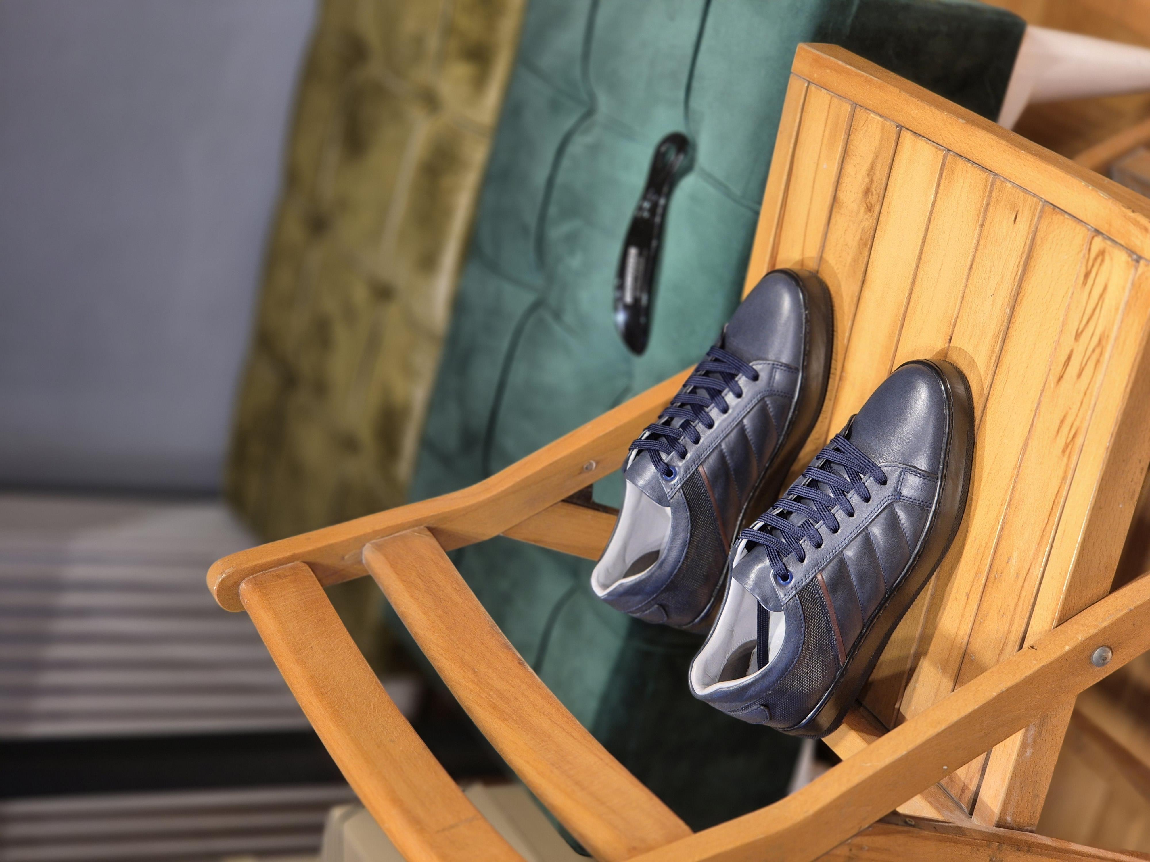 Mrd 00801 Lacivert Sneakers İçi Dışı Hakiki Deri Erkek Ayakkabısı