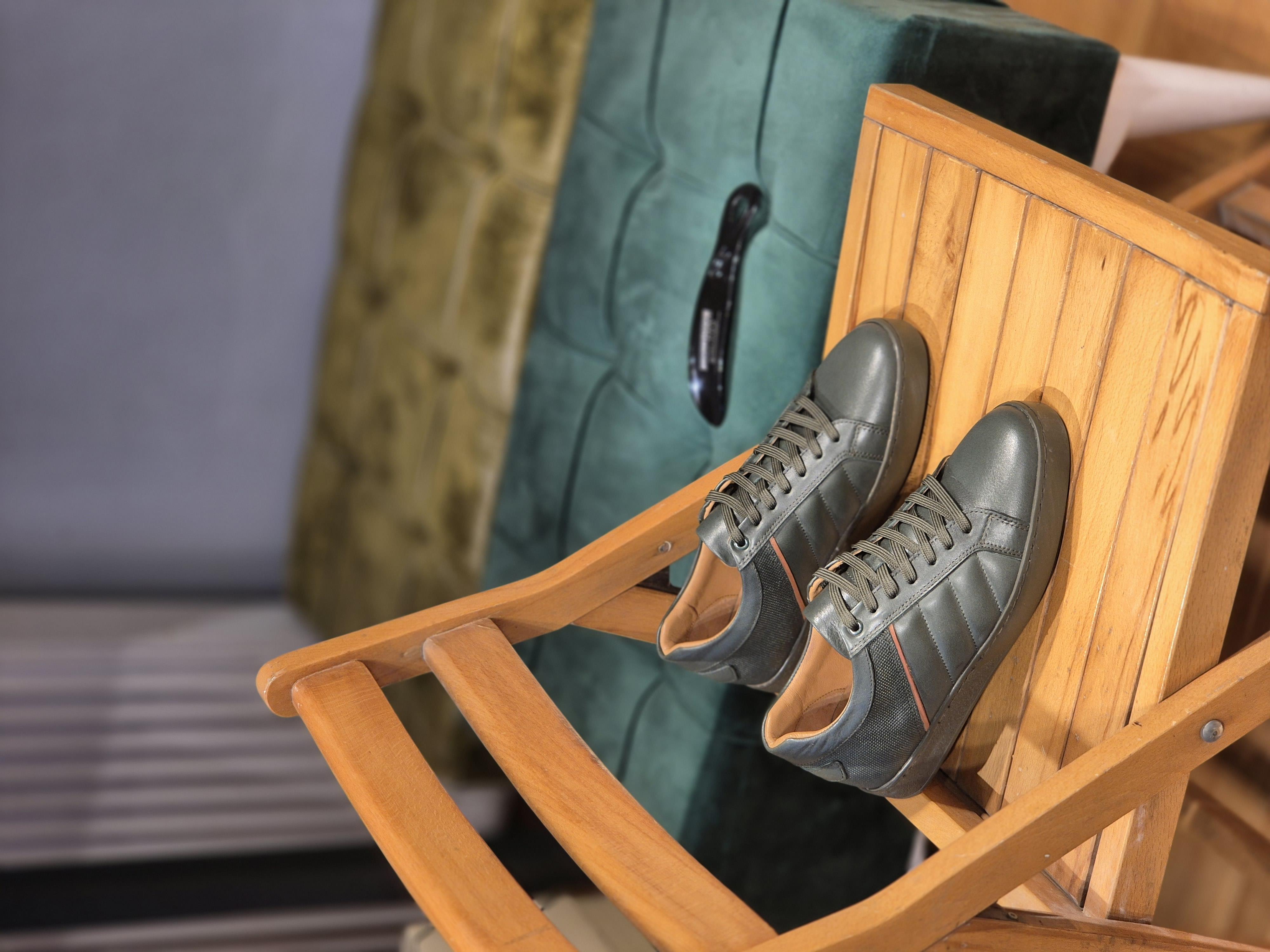 Mrd 00801 Yeşil Sneakers İçi Dışı Hakiki Deri Erkek Ayakkabısı