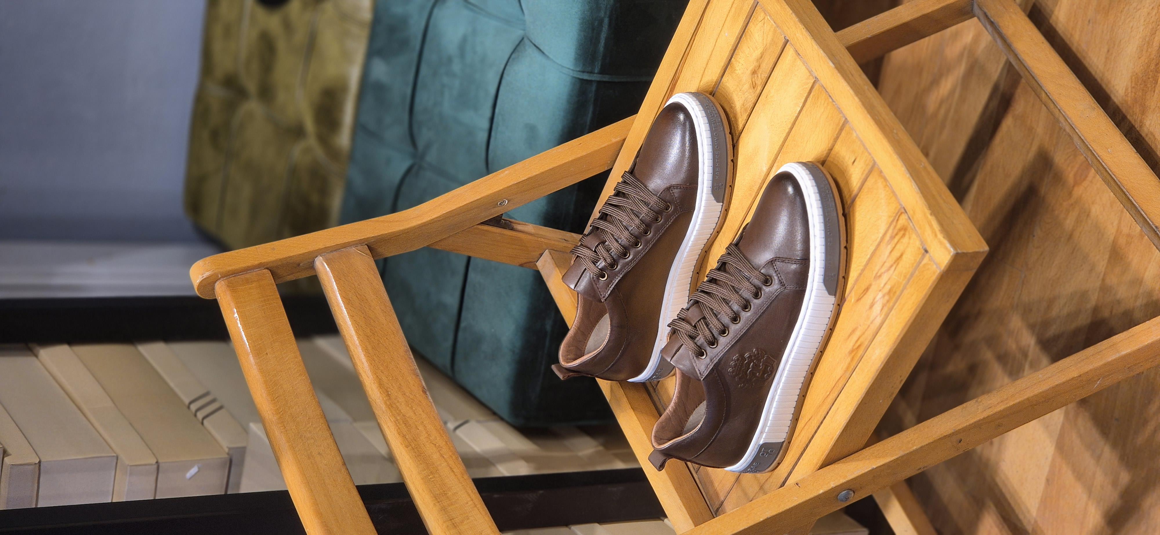 MRD 1117 Yazılı Taban Kahverengi  Sneakers İçi Dışı Hakiki Deri Erkek Ayakkabısı