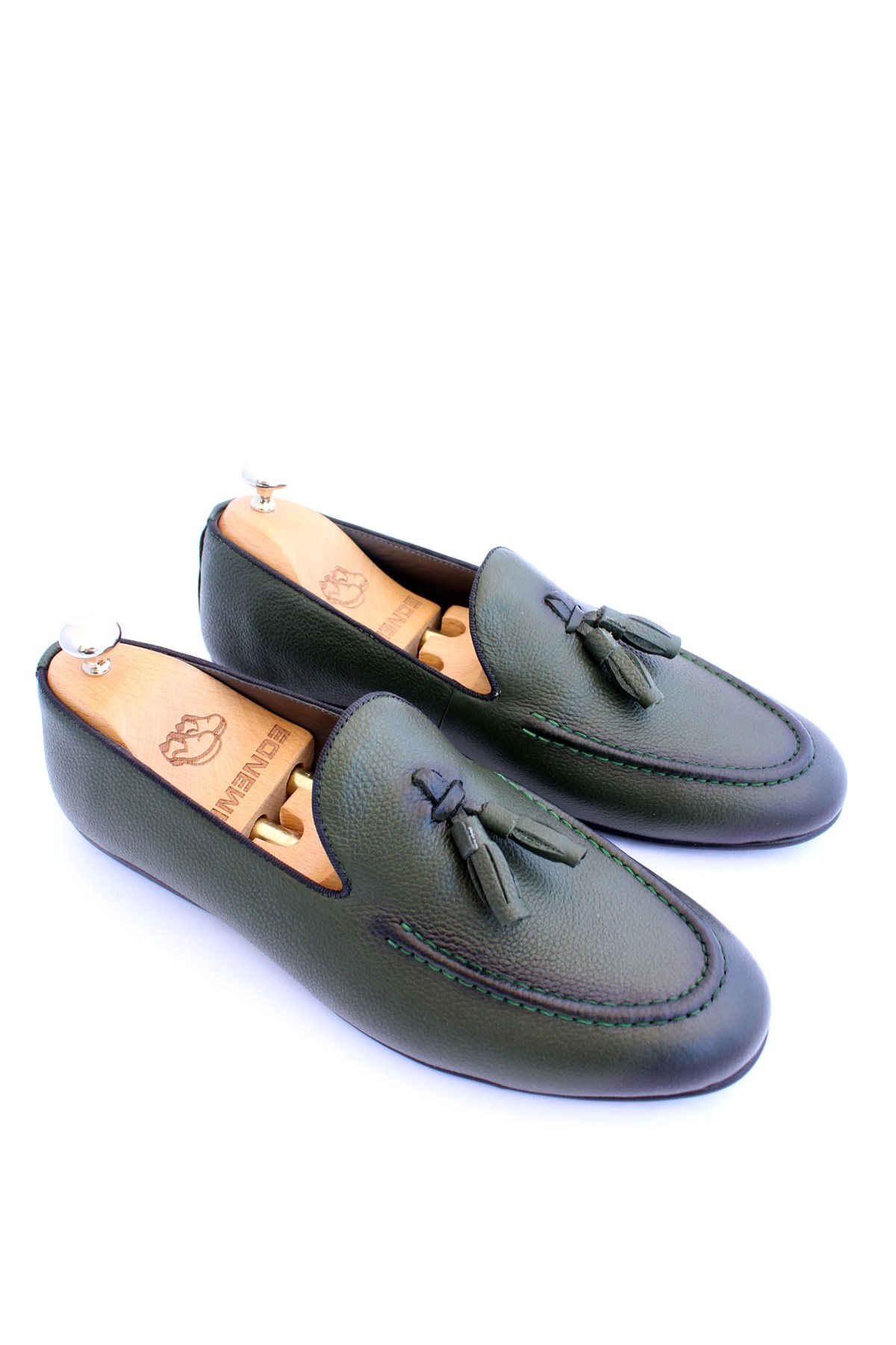 Yazlık Hakiki Deri Yeşil Erkek Ayakkabısı