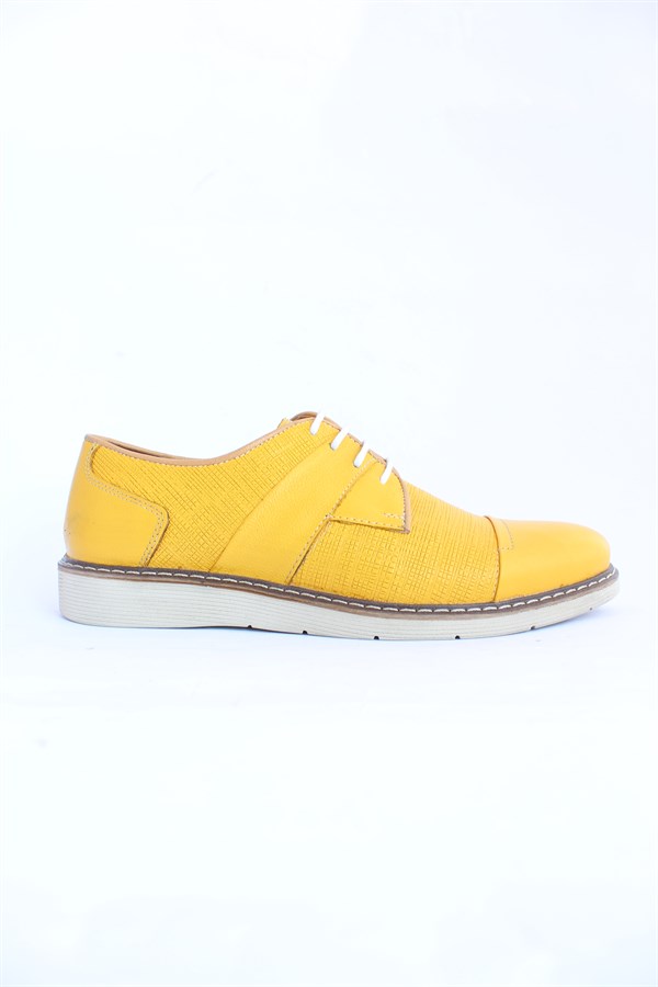 Mrd 0036   Poli Taban Sarı Deri Yazlık Erkek Ayakkabısı