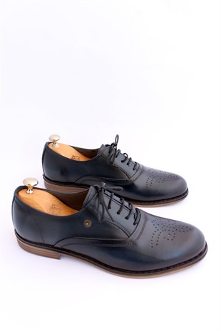 emende -Mrd 0052 Summer Series Klasik Lacivert Deri  Günlük Erkek Ayakkabısı