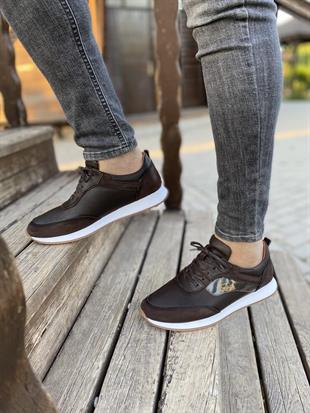 Hatay  001180   İçi Dışı Hakiki Kahverengi Deri  Erkek  Sneakers Ayakkabısı