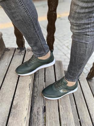 Hatay  001180   İçi Dışı Hakiki Yeşil Deri  Erkek  Sneakers Ayakkabısı