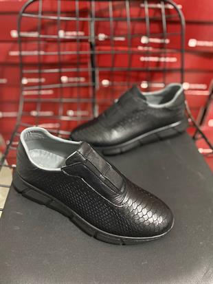 Hatay  003800  Crocco Günlük Poli Taban Hakiki  Siyah Deri Erkek Ayakkabısı