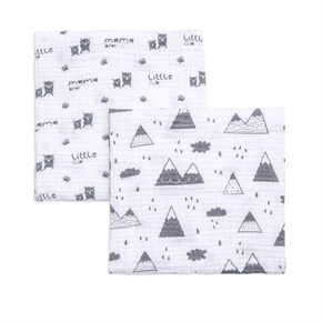 2 pcs Muslin Blanket - Mountains - 90x90