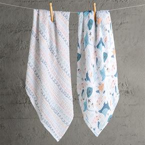 2 pcs Muslin Blanket - Atlantico - 90x90