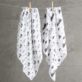 2 pcs Muslin Blanket - Mountains - 90x90