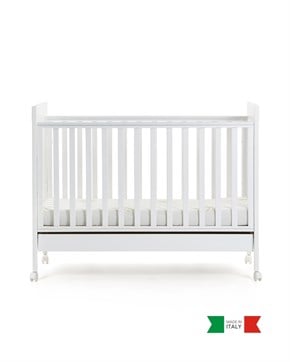 Ahşap Bebek Beşiği İç Yataklı Homi Beyaz 71 x 130 cm