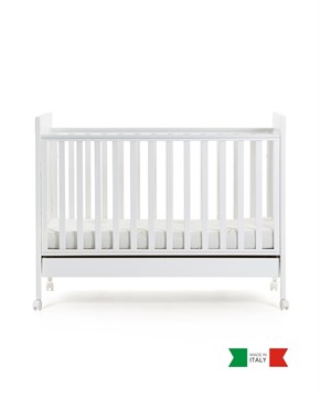 Ahşap Bebek Beşiği İç Yataklı Homi Beyaz 71 x 130 cm