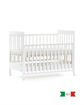 Ahşap Bebek Beşiği İç Yataklı Homi Beyaz 71 x 130 cm