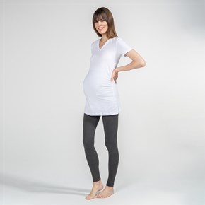 Basic V-Neck - Maternity T-Shirt - White