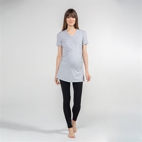 Basic V-Neck - Maternity T-Shirt - Grey