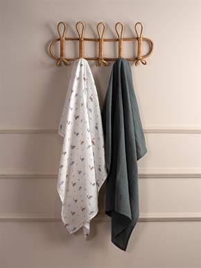 Battaniye Seti (2 parça) - Dinosaurus - Yeşil - 90 X 90 Cm