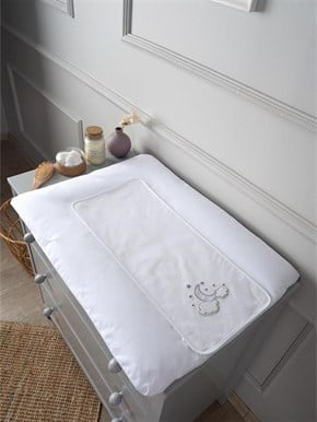 Bebek Altaçma Minderi Kılıflı Luna Chic Beyaz 50 x 70 cm