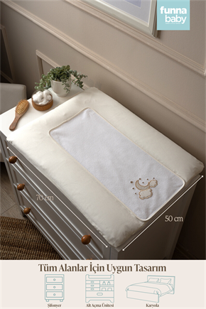 Bebek Altaçma Minderi Kılıflı Luna Elegant Ekru 50 x 70 cm