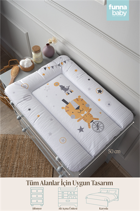 Bebek Altaçma Minderi Klasik Circus Gri 50 x 70 cm