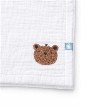 Bebek Altaçma Seti Müslin Teddy Beyaz 40 x 70 cm