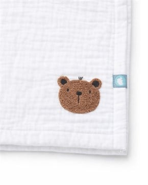 Bebek Altaçma Seti Müslin Teddy Beyaz 40 x 70 cm
