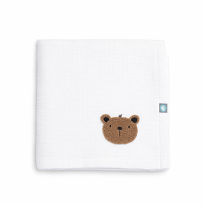 Bebek Battaniyesi Müslin Teddy Beyaz 120 x 120 cm
