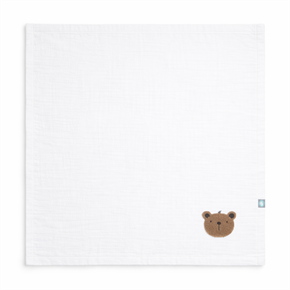 Bebek Battaniyesi Müslin Teddy Beyaz 120 x 120 cm