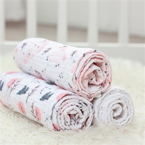 Muslin Baby Blanket Unicorn Pink 115 x 115 cm