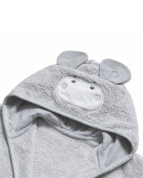 Bebek Bornozu Bath Time Gri 0-2 yaş