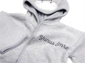 Bebek Bornozu Bath Time Gri 0-2 yaş