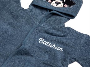 Bebek Bornozu Bath Time Mavi 0-2 yaş