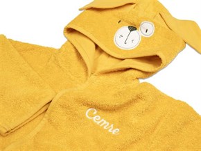 Bebek Bornozu Bath Time Sarı 0-2 yaş