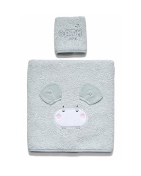 Bebek Havlu Seti 2li Bath Time Gri 70 x 120 cm