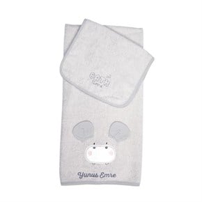 Bebek Havlu Seti 2li Bath Time Gri 70 x 120 cm