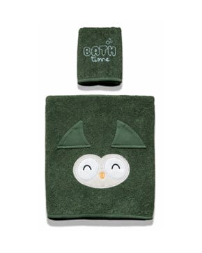 Bebek Havlu Seti 2li Bath Time Yeşil 70 x 120 cm