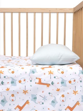 Baby Duvet Cover Set of 2 Giraffe Blue 100 x 150 cm