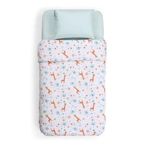 Baby Duvet Cover Set of 2 Giraffe Blue 100 x 150 cm