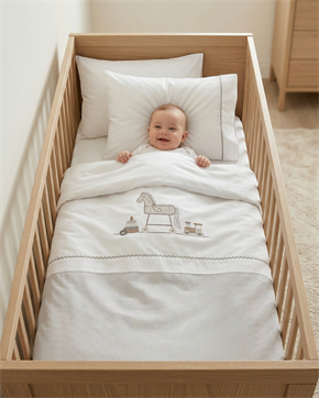 Bebek Nevresim Takımı 4lü Toys Gri 100 x 150 cm
