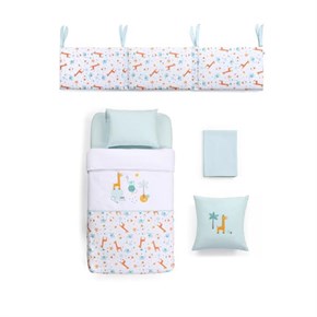 Baby Bedding Set of 7 Giraffe Blue 60/70 cm